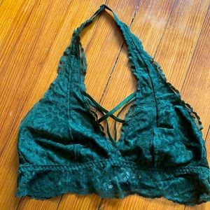 PINK Lace Green Bralette